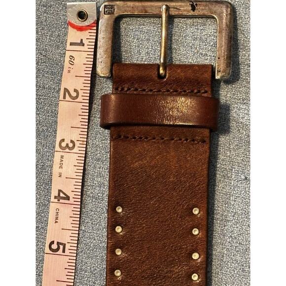 Vintage Brown Leather Ralph Lauren Studded Womens Fashion Belt Small Western main image 7